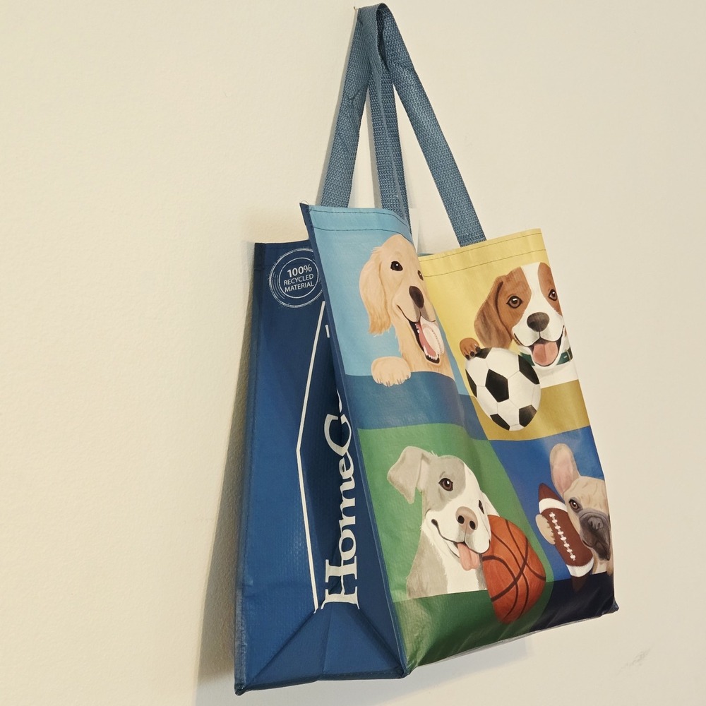 Sports Ball Balls Dogs Lab Bull Beagle Reusable Gift Tote Bag Homegoods - Picture 4 of 4